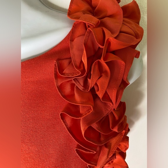 Trina Turk Vibrant Orange Ruffle Mini Dress - Picture 8 of 11
